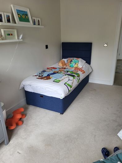 Faith & Ethan Boucle Navy Single Bed