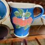 Vintage R and J Forrester Bandon Pottery Ireland Jug Sugar Bowl Plate Cobalt Blue Fruits Design Image 5