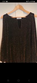 Ladies cold shoulder tunic dress in gold
