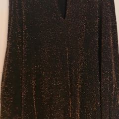 Ladies cold shoulder tunic dress in gold