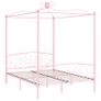 Canopy Bed Frame Pink Metal 160x200 cm Image 4