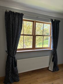 Curtains Navy Silver Lined