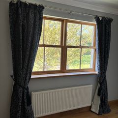 Curtains Navy Silver Lined