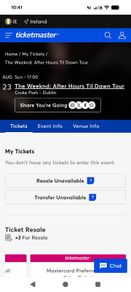 The Weeknd tickets x 3 Saturday 22nd August