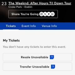 The Weeknd tickets x 3 Saturday 22nd August