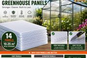 14 Pack Polycarbonate Greenhouse Panels 121 x 60.5 cm 4 mm Twin Wall UV Protected Replacement Sheets
