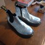 Dr Martens Youth 2976 Crinkle Metallic Chelsea Boots Silver UK1 Image 2