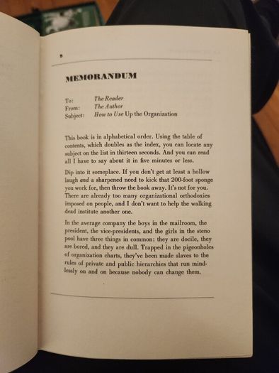 Up The Organization. Hiw To Stop The Corporation From Selling People And Strangling Profits. By Robert Townshend.  Hardback With Dustjacket In Good Condition.