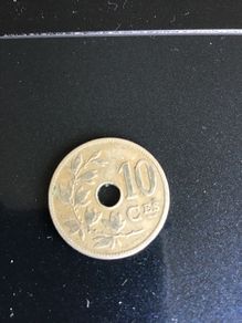 Old 1904 Belgium 10 Centimes coin