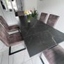 Icarus Extending Dining Table + 6 Oak Mill Grey Chairs Image 3