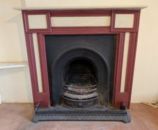 Genuine Victorian Cast Iron Fireplace Insert & Matching Fender