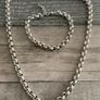 Antique Silver Plated Rolo Chain & Bracelet Image 5