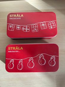 2 ikea Christmas Paper garlands Snowmen and presents.