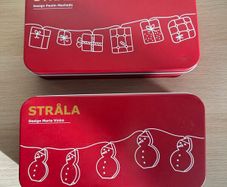 2 ikea Christmas Paper garlands Snowmen and presents.