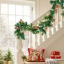 Christmas Garland, 2750mm Artificial Christmas Garland with Light String, Faux Greenery Decoration with Berry Clusters, Pine Needles, Pine Cones, Realistic Xmas Collection for Mantel Fireplace Image 2