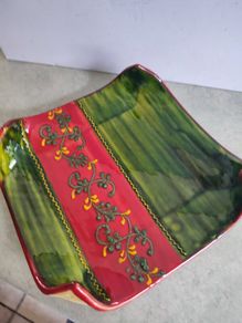 Large Rectangular Dish / Bowl 32 cm X 24 cm Spanish Handmade Ceramic Pottery