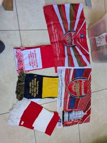 Arsenal finals flags and scarfs