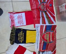 Arsenal finals flags and scarfs