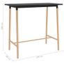 Bar Table Black 120x60x105 cm MDF & Solid Beechwood Image 5