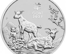 2027 Australia 1 Dollar 1 oz Silver Bullion Coin Lunar III Year of the Goat BU (In Capsule)