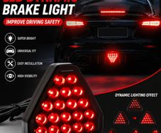 F1 Style Triangle LED Stop Light Rear Third Warning Strobe Lamp