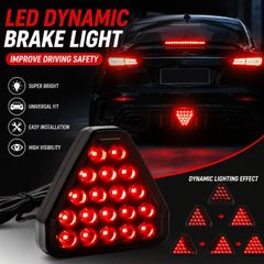 F1 Style Triangle LED Stop Light Rear Third Warning Strobe Lamp