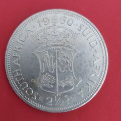 South Africa 1960 Uncirclulated Hall Crown Silver Coin Only 12k Mintage