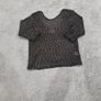River Island Black and Gold 3/4 Length Sleeve Top Image 2