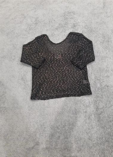 River Island Black and Gold 3/4 Length Sleeve Top