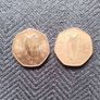 2 x 1988 Ireland 50p Coins, Both Types Image 2