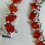 Silver D'joy Crimson Fire Opal & White Zircon Linking Bracelet Image 4