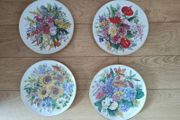 plates porcelane wall decoration germany production floral flowers grande finale ursula band