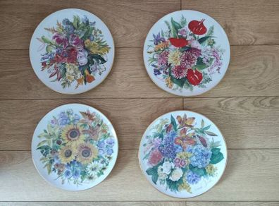 plates porcelane wall decoration germany production floral flowers grande finale ursula band
