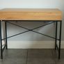 Oak desk with 1 drawer and 1 shelf | black steel legs | Brand New Image 4