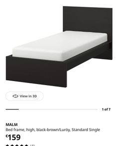 IKEA Single Bed MALM black-brown
