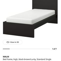 IKEA Single Bed MALM black-brown