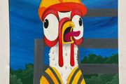 Crazy Builder Original Acrylic Painting