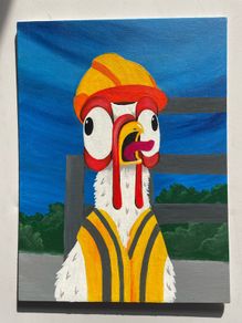 Crazy Builder Original Acrylic Painting