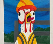Crazy Builder Original Acrylic Painting