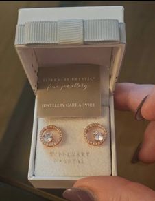 Tipperary Crystal rose gold earrings.