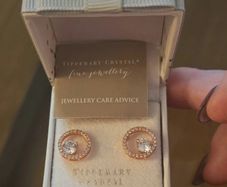 Tipperary Crystal rose gold earrings.