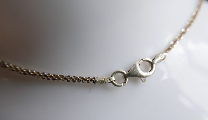 Vintage Italy  925 Sterling Silver 1.9mm Tinsel Chain Necklace Length 20" - 2,9g