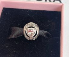 Pandora Sterling Silver Elevated Love Heart Charm