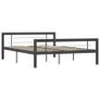 Bed Frame Grey and White Metal 160x200 cm Image 2