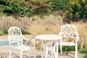 3 Piece Bistro Set Cast Aluminium White