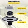 Shower Curb Kit, 48"x48" Watertight Shower Curb Overlay with 4\" PVC Central Bonding Flange, 4\" Stainless Steel Grate Image 2