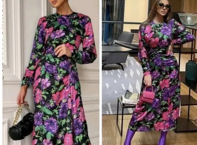 Zara asymmetrical floral dress size 12 -14 (L)
