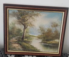 Vintage 1960's landscape oil painting