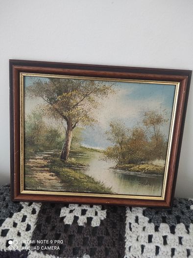 Vintage 1960's landscape oil painting
