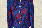 VINTAGE 1990s 1980s wool floral jacket blazer by Jimmy Hourihan Made in Ireland